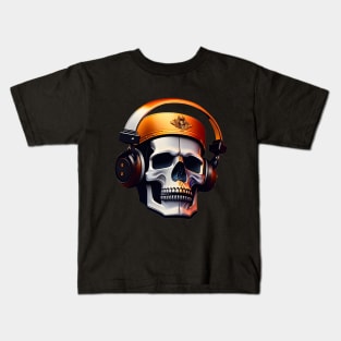 Skull With Headphones Kids T-Shirt